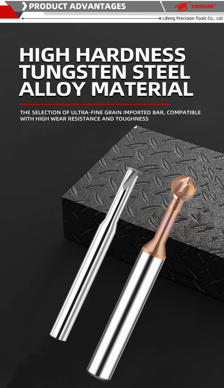 DESKAR HRC45 HRC55 HRC65Tungsten steel Solid Hard Alloy End Mill CNC Carbide End Milling Cutter CNC Tool Factory Customized details