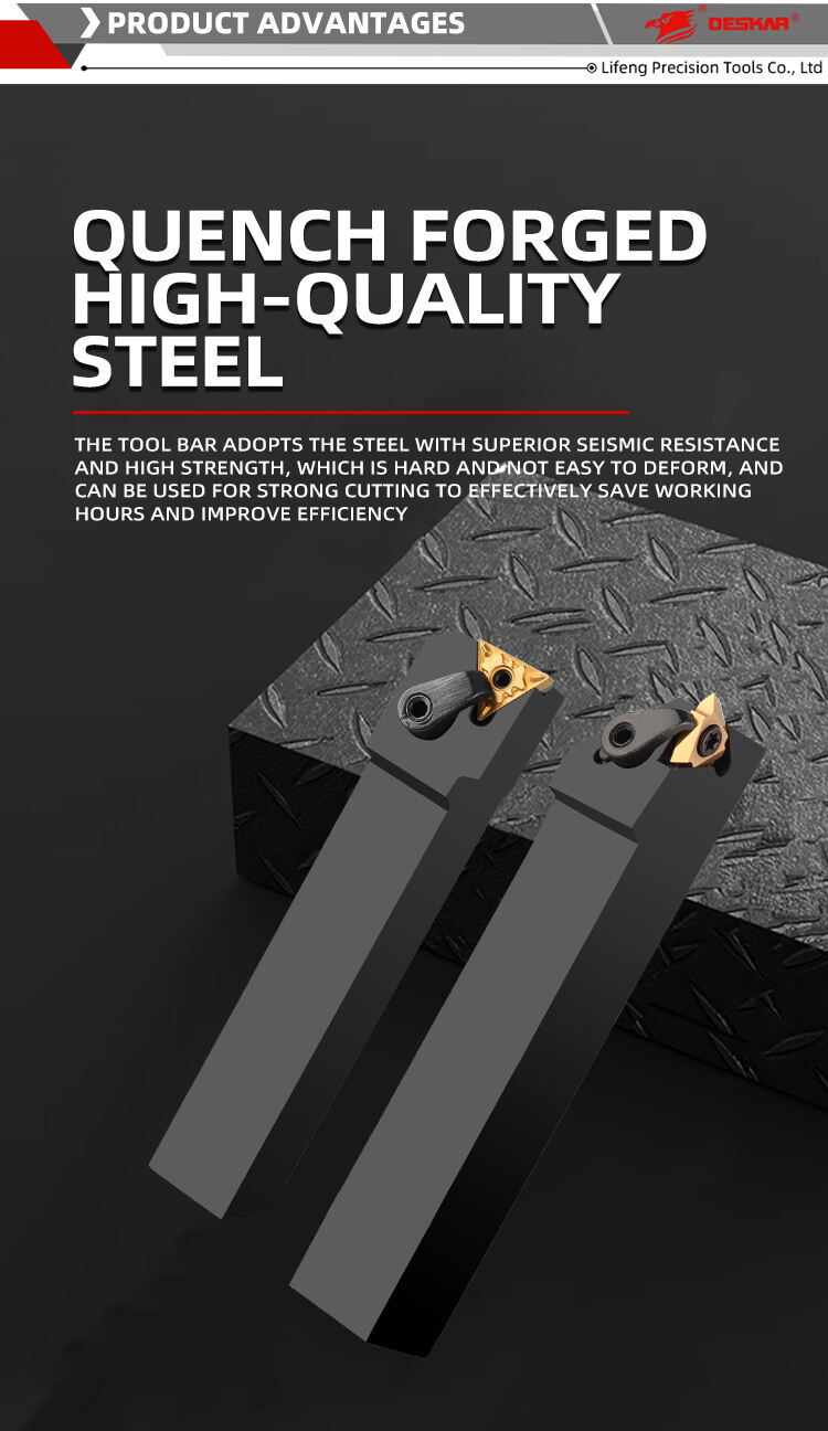 DESKAR CNC Tool Holder with Indexable External Turning Set Carbide Inserts for Steel Workpiece Turning  lathe holder cnc cutting supplier