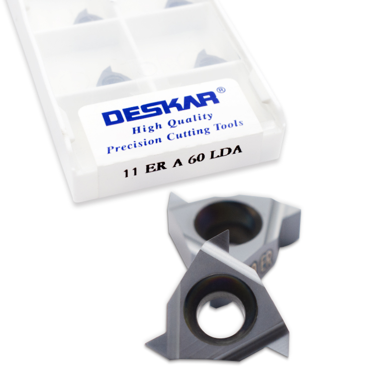 DESKAR 11 ER A 60 LDA Indexable Tungsten Carbide Threading Lathe Inserts for Threaded Lathe Holder