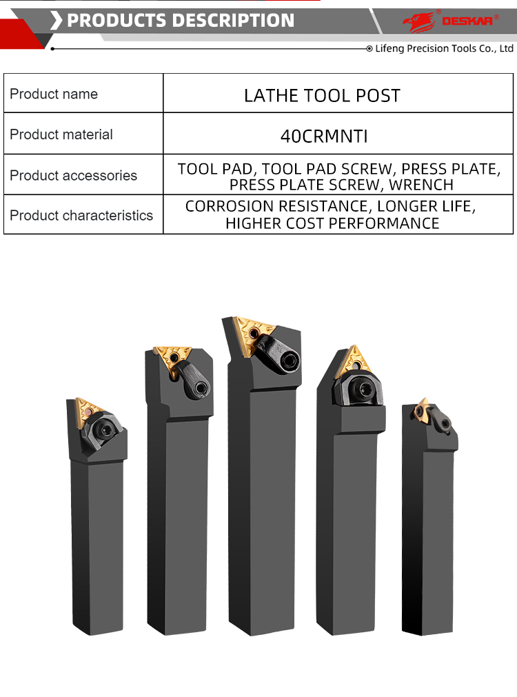DESKAR CNC Tool Holder with Indexable External Turning Set Carbide Inserts for Steel Workpiece Turning  Lathe Holder Cnc Cutting supplier