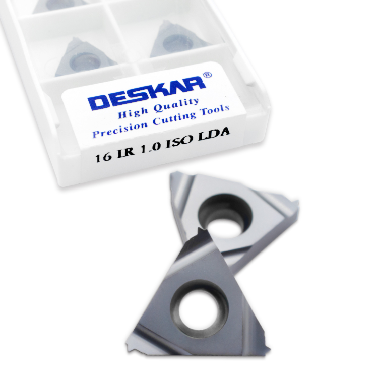 DESKAR 16 IR 1.0 ISO LDA Indexable Tungsten Carbide Threading Lathe Inserts for Threaded Lathe Holder