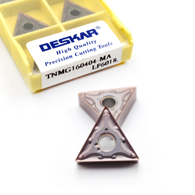 DESKAR TNMG160404-MA LF6018 tnmg 160408 CNC Lathe Turning Tools Carbide Inserts Slotting Cut Double sided Machining blade